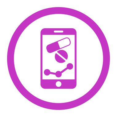 Eczane Online raporu vektör simge yuvarlak