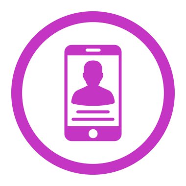 Hasta mobil hesap yuvarlak vektör simgesi