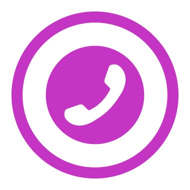 Telefon numarası yuvarlak vektör simgesi