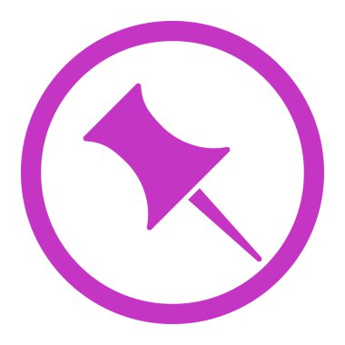 PIN yuvarlak vektör simgesi