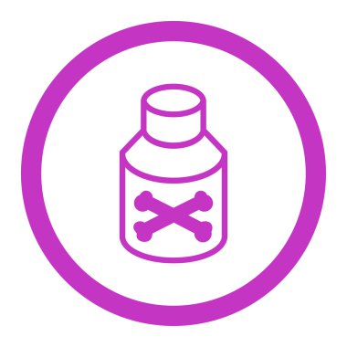 Zehir şişe yuvarlak vektör simgesi