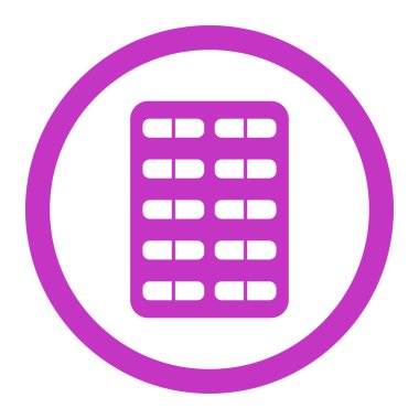 Hap Blister yuvarlak vektör simgesi