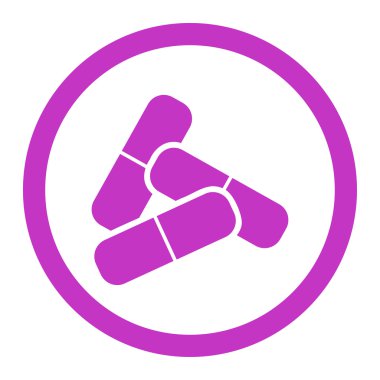 Hapları yuvarlak vektör simgesi