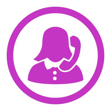 Resepsiyonist yuvarlak vektör simgesi