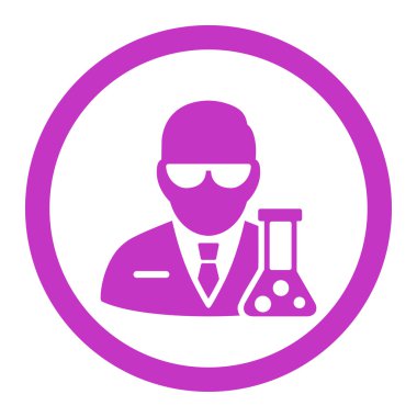 Bilim adamı yuvarlak vektör simgesi