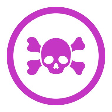 Skull And Bones yuvarlak vektör simgesi