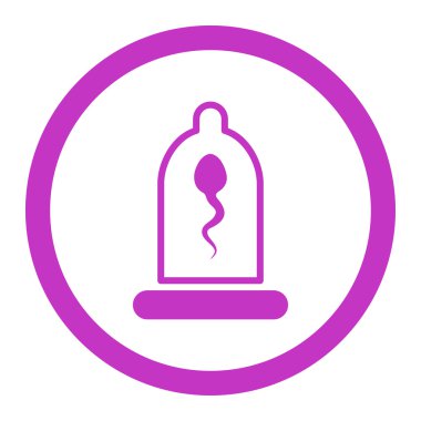 Sperm prezervatif yuvarlak vektör simgesi