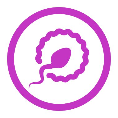 Sperm penetrasyon yuvarlak vektör simgesi