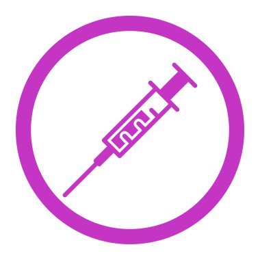 Şırınga yuvarlak vektör simgesi