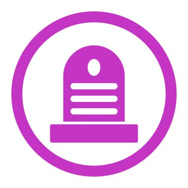 Mezar taşı yuvarlak vektör simgesi