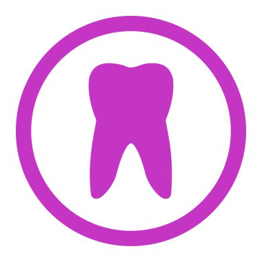 Diş yuvarlak vektör simgesi