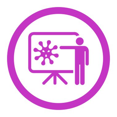 Virüs rapor vektör simge yuvarlak