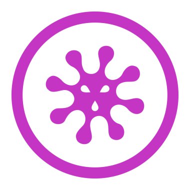 Virüs yuvarlak vektör simgesi