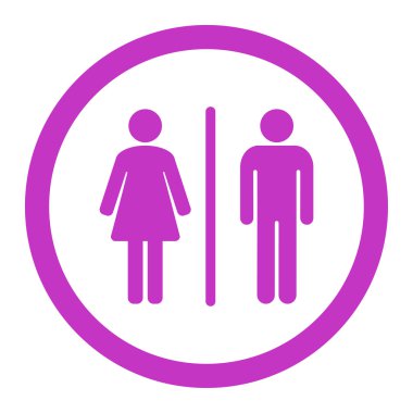 WC yuvarlak vektör simgesi