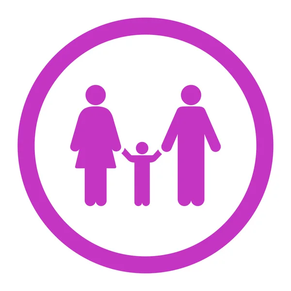 Parents And Child Rounded Vector Icon — Stock Vector