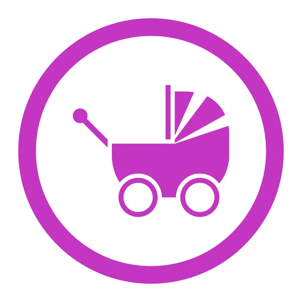 Kinderwagen gerundetes Vektorsymbol — Stockvektor