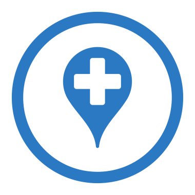 Tıbbi harita işaretleyici yuvarlak vektör simgesi