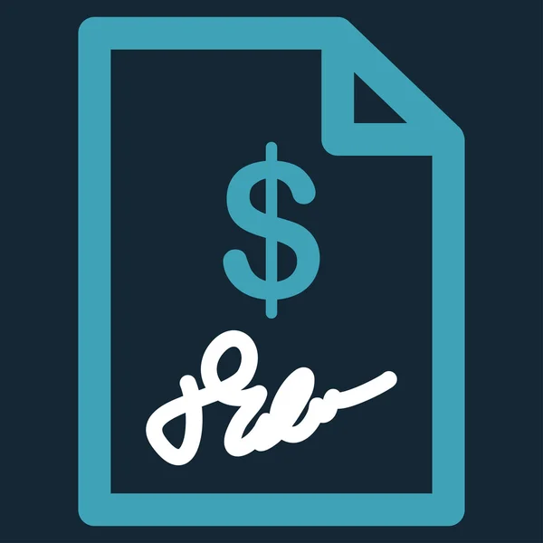 Signed Invoice Icon — Stock Photo, Image