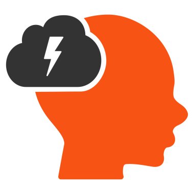 Beyin fırtınası düz simgesi