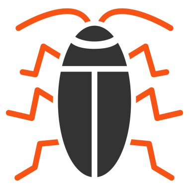Hamam böceği düz simgesi