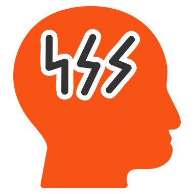 Baş ağrısı düz simgesi