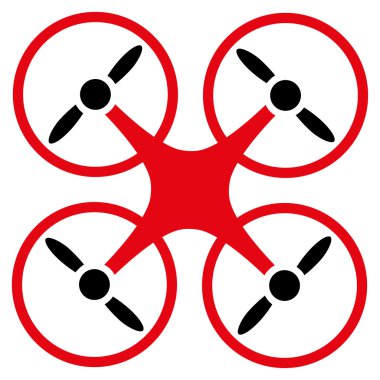 Quadcopter düz simgesi