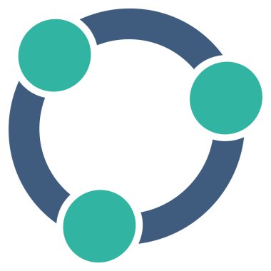 İşbirliği düz simgesi