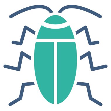 Hamam böceği düz simgesi