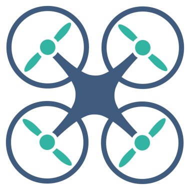 Quadcopter düz simgesi
