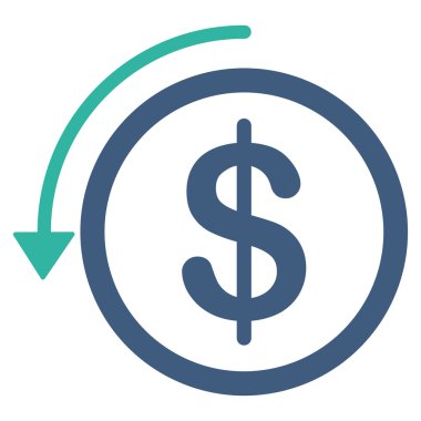 Geri ödeme düz simgesi