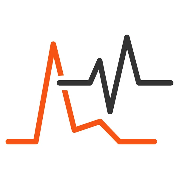 EKG z płaskim ikona — Zdjęcie stockowe