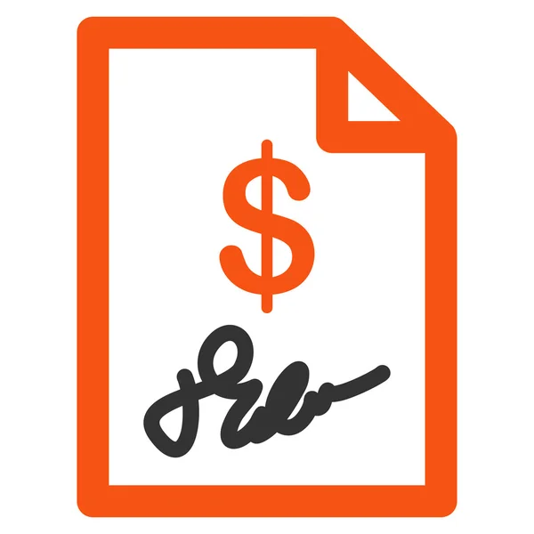 Signed Invoice Icon — Stock Photo, Image