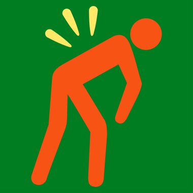 Sırt ağrısı düz simgesi