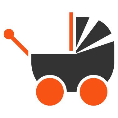 Çocuk arabası düz simgesi