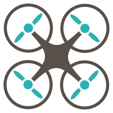 Quadcopter düz simgesi