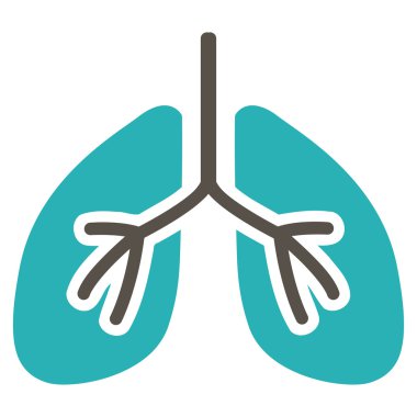 Akciğerler düz simgesi