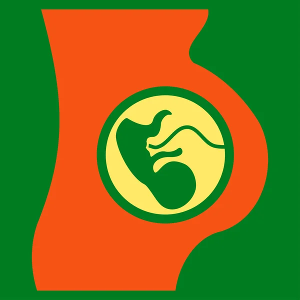 Плоская икона во время беременности — стоковый вектор