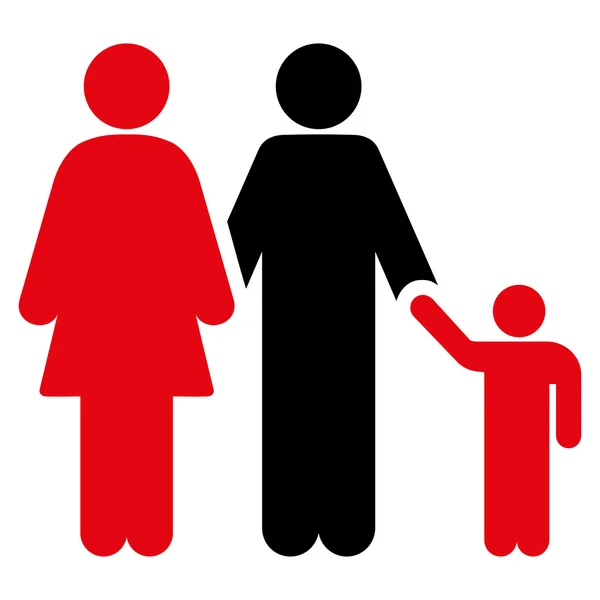 Familie Platte Pictogram — Stockvector