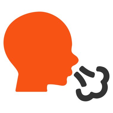 Hapşırma düz simgesi