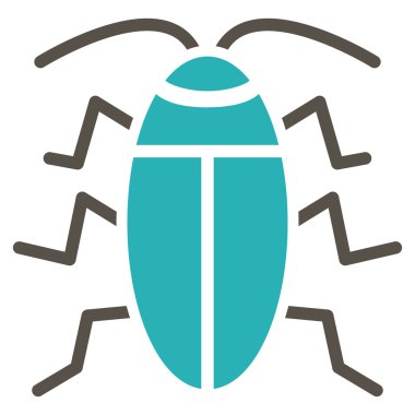 Hamam böceği düz simgesi