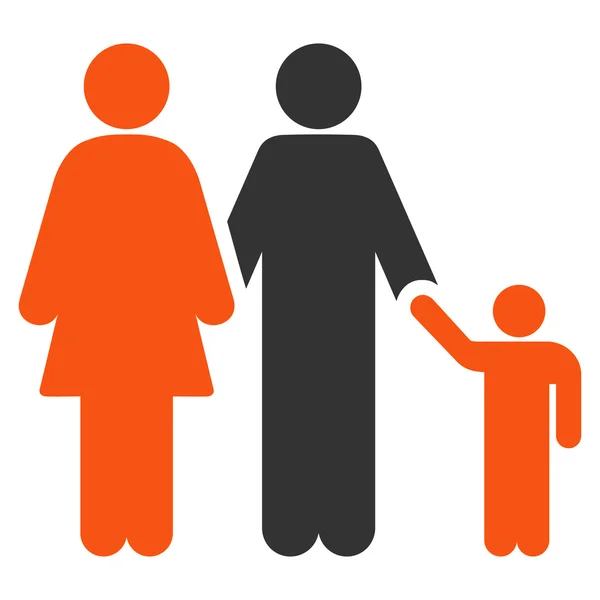 Familie Platte Pictogram — Stockvector