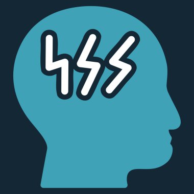 Baş ağrısı düz simgesi