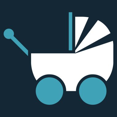 Çocuk arabası düz simgesi