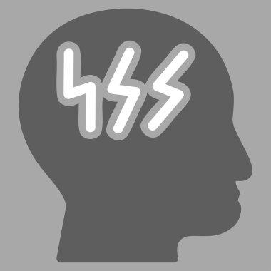 Baş ağrısı düz simgesi