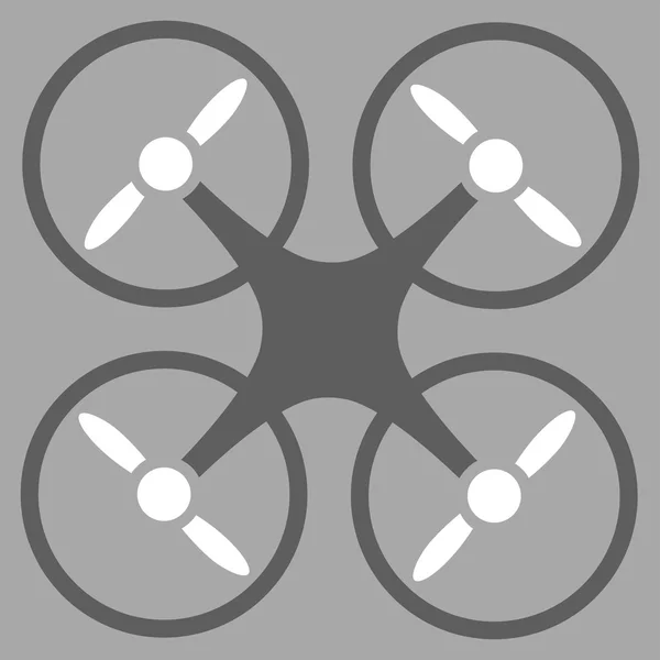 Quadcopter lapos ikon — Stock Vector