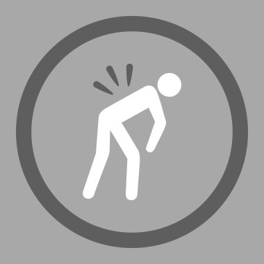 Sırt ağrısı yuvarlak vektör simgesi