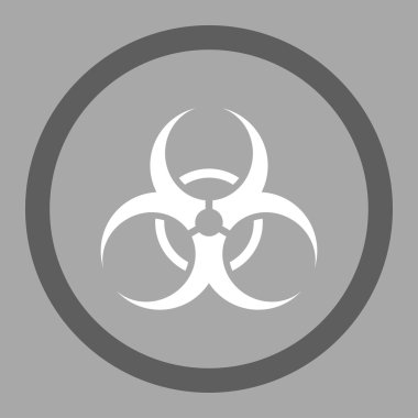 Biyolojik tehlike sembolü yuvarlak vektör simgesi