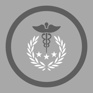 Caduceus Logo daire içinde vektör simge