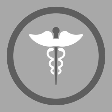 Caduceus yuvarlak vektör simgesi