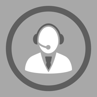 Çağrı Merkezi çalışan vektör simgesi daire